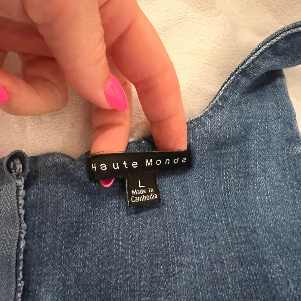 Haute Monde Denim bodycon mini dress - Picture 8 of 11